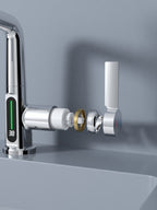 ZenCascade Waterfall & Pull-Out Faucet with Temperature Display in Chrome