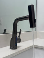 ZenCascade Waterfall & Pull-Out Faucet with Temperature Display in Gun Metal