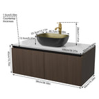 Floating Vanity Bathroom with Sink Combo, Wall Mounted with Sink Ceramic Basin and Faucet