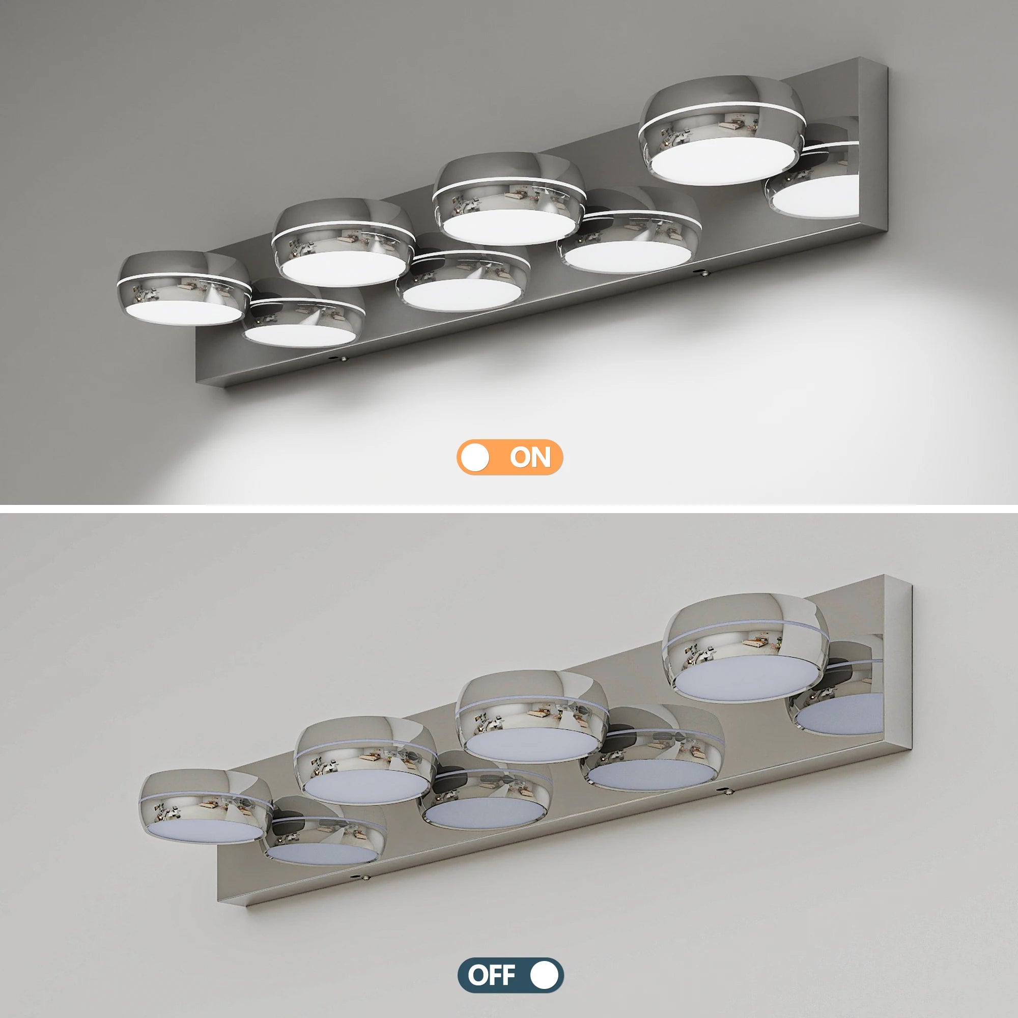 Modern Bathroom Vanity Light Fixture LED Wall Sconce Dimmable 3-6 Light